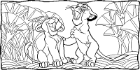 A coloring page of the lion king